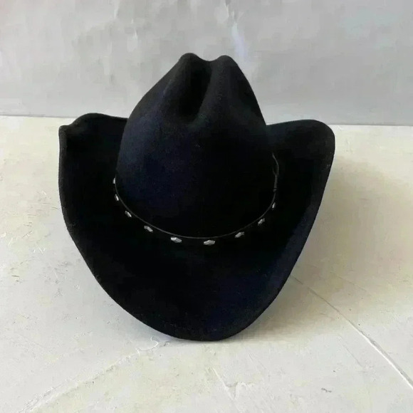 Rodeo King Adult Cowboy Hat Black Felt Beaver Western Hat Vintage Sz S 54-55 - Picture 3 of 12